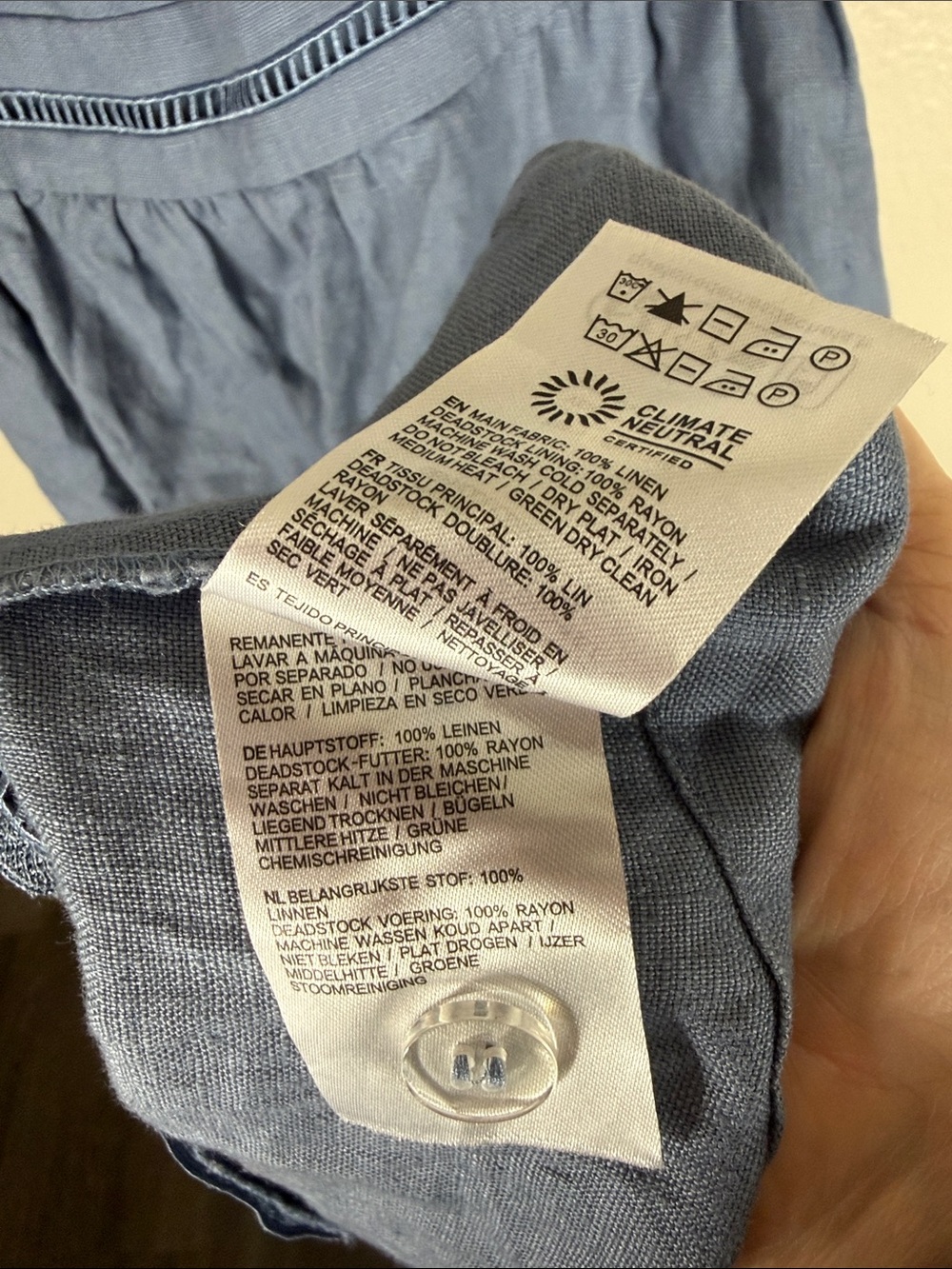 Reformation Everett Linen Dress in Cornflower Blue - Picture 8 of 10